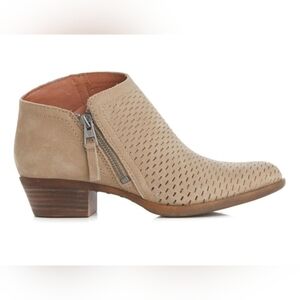 Women's Tan Ankle Boots Lucky Brand Brielley Suede Bootie Sz9.5